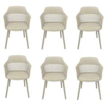 Imagem de Kit com 6 Cadeiras Mena para Sala de Jantar  Cinza