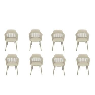Imagem de Kit com 8 Cadeiras Mena para Sala de Jantar  Cinza