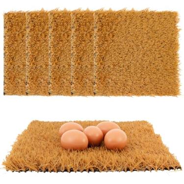 Imagem de 6 peças de almofadas de ninho para galinheiro, caixa de assentamento de 30,5 cm, grama para colocar ovos, forros de ninho laváveis, suprimentos para aves, tapete de grama artificial para animais de