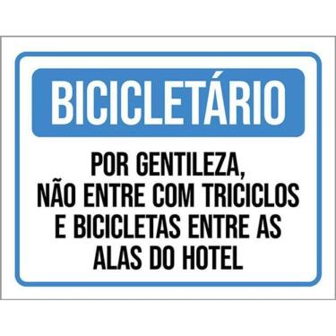 Imagem de Kit 3 Placas Bicicletário Não Entre Triciclos Bicicletas