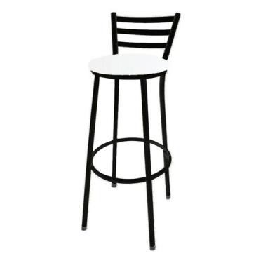 Imagem de Banqueta Alta Roma C/ Encosto - Moveraço, ASSENTO: BRANCO