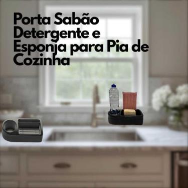 Imagem de Porta Suporte Organizador Sabão Detergente Esponja para Pia de Cozinha