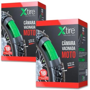 Imagem de Kit 2 Câmara de ar Moto Xtire Com Selante antifuro Vacina de Pneu ARO 