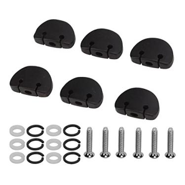 Imagem de ZJchao Pegs de Afinação, Estacas de Afinador de Guitarra 6 Peças Botões de Afinação de Guitarra Botão Ponta da Alça de Substituição de Cravelhas de de Metal de ébano Botão de Cabeça de Máquina para