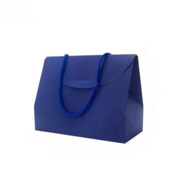 Imagem de 30 unid Sacola Papel Pequena Lembrancinha para AniversáRio, Chá de Bebê, Casamento e Festa 16x12x6cm(Azul Royal)