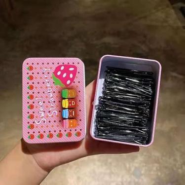 Imagem de Kit de grampos de cabelo de 5 cm de fixação segura para salão de cabeleireiro feminino com caixa de armazenamento transparente