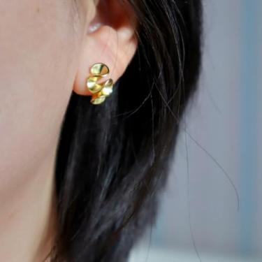 Imagem de Brincos de ouro para mulheres, brincos de argola de ouro em espiral grossos, hipoalergênicos, acessórios de moda, joias, presentes, Medium, Metal, Sem pedra preciosa