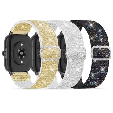 Imagem de Pacote com 3 pulseiras de nylon compatíveis com relógio inteligente Woneligo/Fitpolo, pulseiras elásticas macias de 22 mm para Quican/Tensky/Aeac ID208 Plus/Veryfit IDW28/TOOBUR/Tensky/ENOMIR/Amzhero