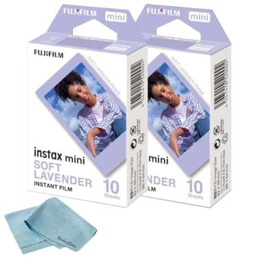 Imagem de Fujifilm Mini filme instantâneo – filme instantâneo de lavanda macia + pacote de 20 folhas + pano de limpeza de microfibra BluebirdSales Minicâmera instantânea perfeita para fotografia instantânea