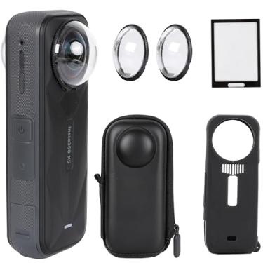 Imagem de PellKing Kit de acessórios de proteção de câmera para Insta360 X5, protetor de lente Insta 360 X5/capa protetora de silicone/protetores de tela/pacote de capa de câmera