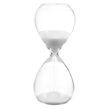 Imagem de PATIKIL Temporizador de areia de 5 minutos, relógio de areia, vidro e ampulheta, temporizador para sala de estar, casa, escritório, restaurante, decoração, branco