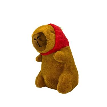 Imagem de Capivara De Pelúcia Capuz Morango Infantil Encantador 20Cm