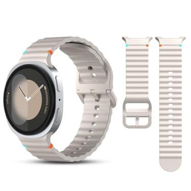 Imagem de Compatível com Samsung Galaxy Watch 8 de 40 mm/44 mm, Watch 8 Classic de 46 mm, masculino e feminino, pulseira esportiva à prova de suor sem lacunas para fitness, corrida, natação, uso diário