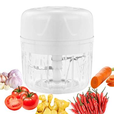 Imagem de Mini picador de alho elétrico, 250 ml, recarregável, USB, sem fio, à prova d'água, processador de picador de alimentos, portátil, pequeno, triturador de legumes, triturador para temperos,