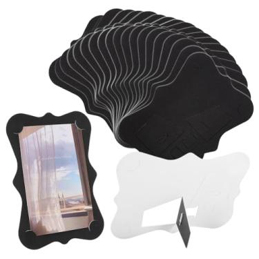 Imagem de OLYCRAFT 20 porta-retratos de papel preto, 13 x 19 cm, porta-retratos de papelão, com cavalete em pé, molduras para fotos em família, Natal, formatura, casamento, artesanato, faça você mesmo