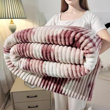 Imagem de Cobertor de lã ultramacio tamanho solteiro sherpa fofo confortável cobertores laváveis na máquina para sofá, cama queen, mulheres, crianças, presente de amigos (152 x 203 cm, rosa tie-dye)