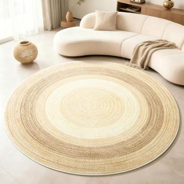 Imagem de Asrug Tapete redondo de 1,5 m, sala de jantar, tapete redondo, antiderrapante, lavável à máquina, tapetes circulares para sala de estar, cozinha, quarto, berçário, entrada, sala de jogos, tapete