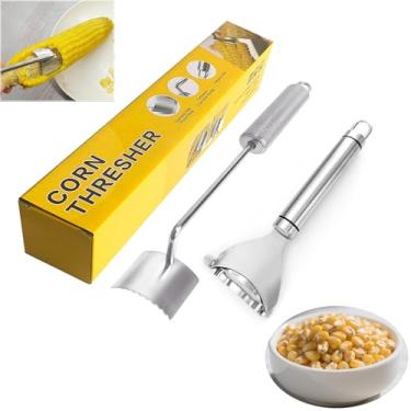 Imagem de Descascador de milho para espiga de milho, ferramenta de descascador de espiga de milho dente de serra 2025, ferramenta ideal para ferramenta decapadora de espiga de aço inoxidável de cabo longo