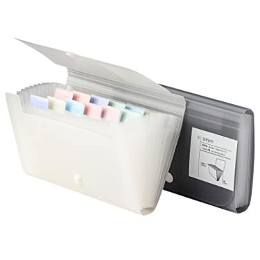 Imagem de Carteira de armazenamento à prova d'água, organizador doméstico de etiqueta expansível, 2 peças para etiquetas de bolsos de 13 peças, cupom A6 acordeão, arquivo escolar resistente, escritório