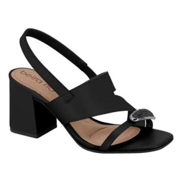 Imagem de Sandália Feminina Beira Rio Salto Palmilha Conforto 8436243, 37, Preto