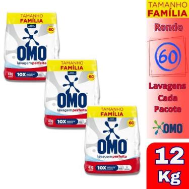 Imagem de Kit 3 Sabão Pó OMO Lavagem Perfeita Pacote Família 4Kg cada