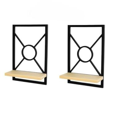 Imagem de Kit Prateleira Estilo Industrial Decoração Quarto Sala Lavabo(Preto 2x)