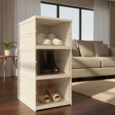 Imagem de Armário Dobrável Multiuso Portátil com Prateleiras – Organizador de Roupas e Acessórios, Closet Portátil para Quarto, Lavanderia e Escritório, Estrutura Leve e Fácil de Montar – Branco