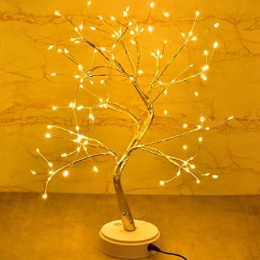 Imagem de Christmas Tree with Fairy Lights 108-LED, Battery/USB Operated, DIY Artificial Bonsai Light Tree Lamp Decoration for Gift Home Wedding Holiday (108 Led-Naked Lamp-Warm White)