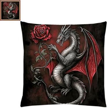 Imagem de Lovxvouy Kits de ponto cruz para adultos iniciantes - kit de ponto de agulha pré-impresso, kits de ponto cruz, kit de pontos cruzados, kit de pontos cruzados, kit de bordado - dragão rosa 45,7 x 45,7