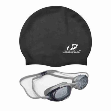 Imagem de Óculos de Natação Hammerhead Latitude + Touca de Natação, Cinza