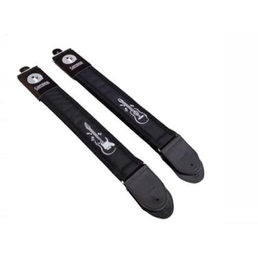 Imagem de Correia Luxo Violao Guitarra Contra Baixo Acolchoada Bordada JPG - JPG