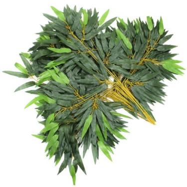 Imagem de 12 Ramos Decoração Arranjo Bambu Artificial Planta Decorativa Plástico