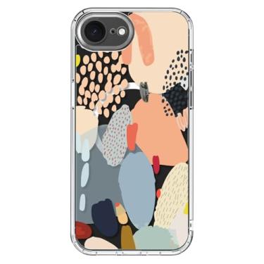 Imagem de ICEDIO Capa para iPhone 16e com protetor de tela - compatível com carregamento sem fio, proteção aprimorada da câmera, capa transparente com design floral moderno para mulheres - Cacto com pintura