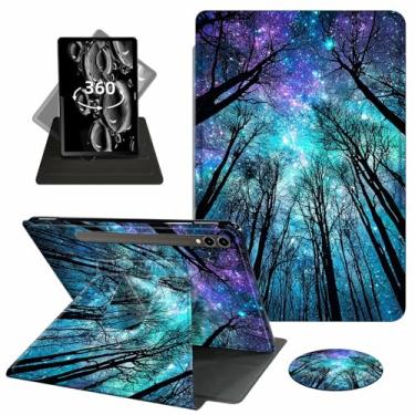 Imagem de ACWDMKH Capa para tablet Samsung Galaxy Tab S10 Plus/S9 FE Plus/S9 Plus 5G de 12,4 polegadas, rotação de 360 graus, suporte de couro PU com suporte flip com suporte para despertar/hibernar