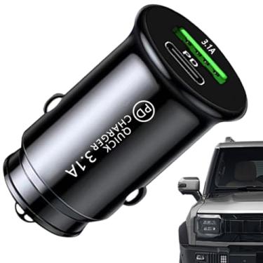 Imagem de Shakven Plugue adaptador de carregador automático, adaptador de carregador de carro USB - Carregador de telefone para carro de porta dupla A+C,Plugue de carregamento rápido para telefone de carro