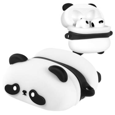 Imagem de Coralogo Capa para AirPods 3ª geração com chaveiro – Elegante para mulheres, meninas, meninos, silicone 3D, design fofo de panda kawaii, feminino, exclusivo, engraçado para Air Pods 3 gerações