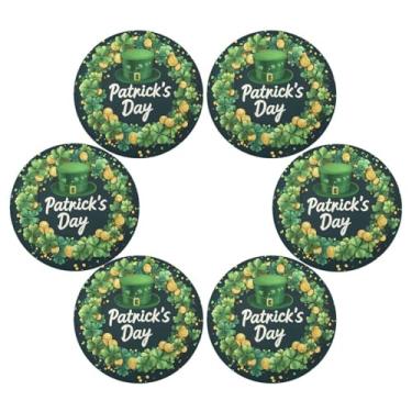 Imagem de ATTX Jogo americano de chapéu verde do dia de São Patrício para mesa de jantar, jogo americano de decoração do dia de São Patrício, tapetes para mesa de cozinha para 6#261