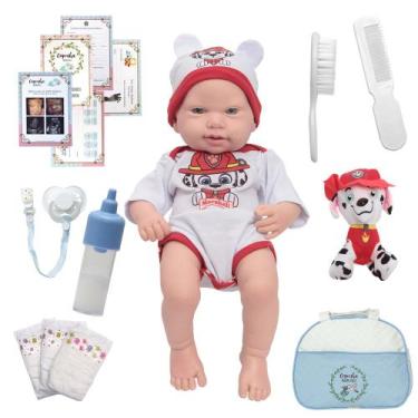 Imagem de Bebê Reborn Masculino Príncipe 43cm Roupa Patrulha Canina - Cegonha Re
