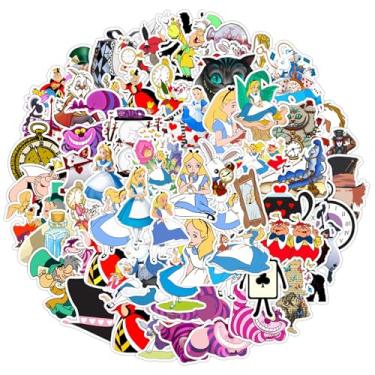 Imagem de 70 peças Hot Disney Alice no País das Maravilhas Adesivos para Garrafa de Água Copo Laptop Guitarra Carro Motocicleta Bicicleta Skate Caixa de Bagagem Vinil Impermeável Graffiti Patches WJ