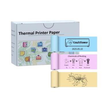 Imagem de Adesivos De Papel Térmico Holográfico Prata 53mm Para Impressoras Mini