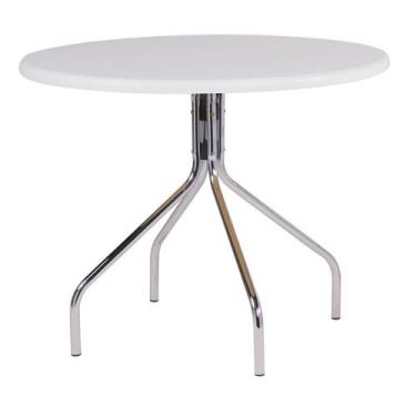Imagem de Mesa de Jantar Redonda Tampo MDF 90cm com Base de Aço Casual - Prima D