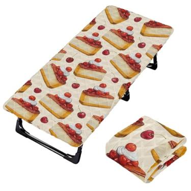 Imagem de Burbuja Lençol de berço Cheesecakes para crianças, lençol de cochilo acolchoado portátil com faixa elástica para meninas e meninos, lavável na máquina, 63,5 x 127 cm