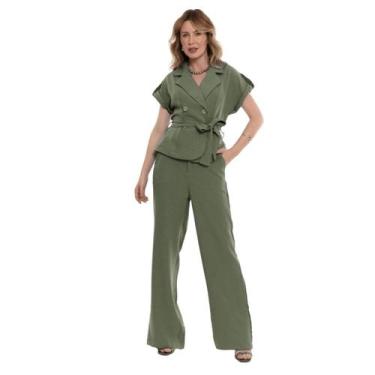 Imagem de Conjunto Feminino Elegante com Blazer de Manga japonesa e Calça Reta t