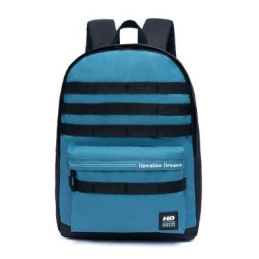 Imagem de Mochila Hd Escolar Masculina Juvenil Reforçada Preta E Azul