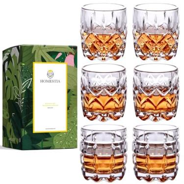 Imagem de Homestia Conjunto de 6 copos de shot de 59 g, copos quentes de base pesada, copos de cristal de cone transparente a granel, mini copos de vidro de coquetel para licor de uísque de vodka tequila