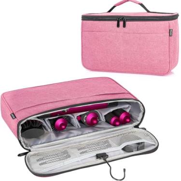 Imagem de WELIDAY Bolsa de Armazenamento de Viagem para Dyson Airwrap Styler, Organizador de Viagem Portátil com Vários Bolsos (Rosa)