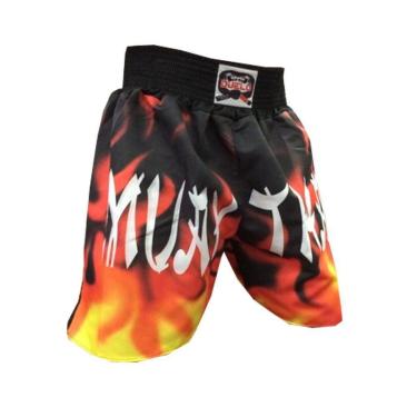Imagem de Short Calcao Muay Thai Fire V3 -  Preto/Vermelho - Duelo Fight -Unissex