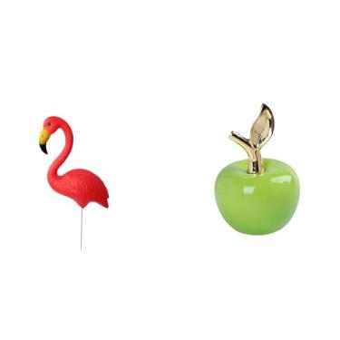 Imagem de Whtkoph Escultura de Flamingo para Jardim, Figura de Cerâmica, Ornamento Decorativo para Festas, Escritório Ou Café.