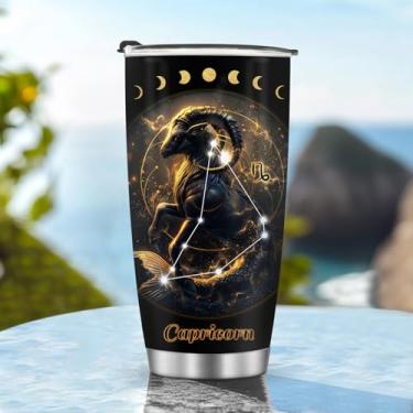 Imagem de Copos isolados Caneca Copo Aniversário Presentes de Natal para Meninos Meninas Homens Mulheres Filho Filha Viagem Essenciais Acessórios Essenciais Deve Ter Frio Iced Handle 590 g Capricórnio