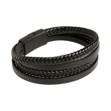 Imagem de Pulseiras De Corda Trançada Multicamadas Em Aço Inoxidável Para Homens